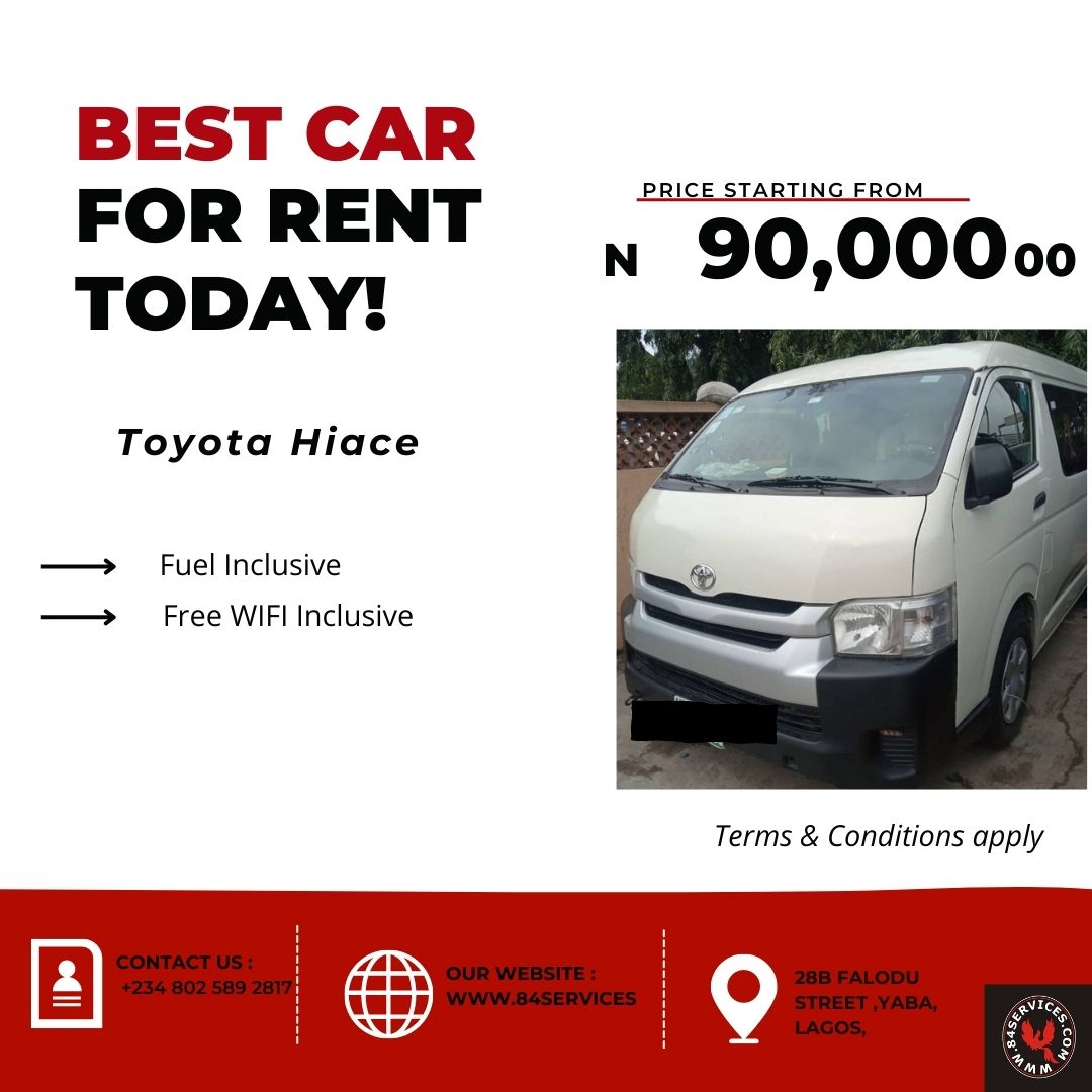 2015 Toyota Hiace 13 Seater - 90k/day